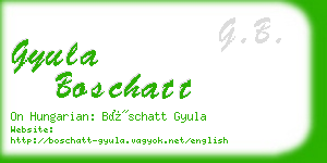 gyula boschatt business card